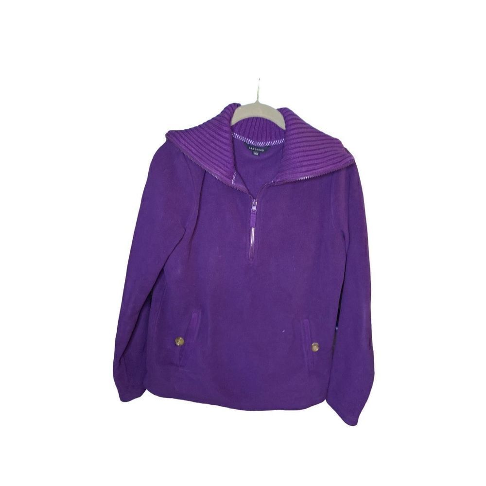 Lands end, women’s purple fleece pullover sweatshirt/jacket size XS